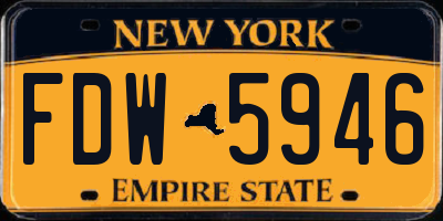 NY license plate FDW5946