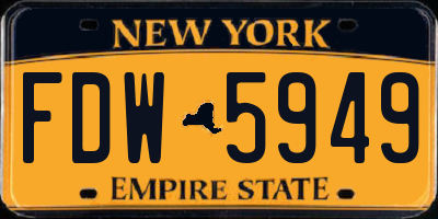 NY license plate FDW5949