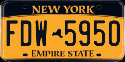 NY license plate FDW5950