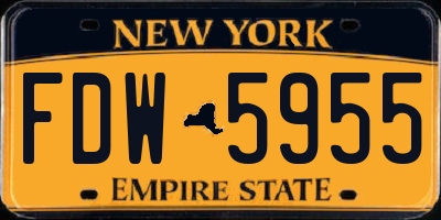 NY license plate FDW5955
