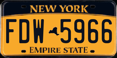 NY license plate FDW5966