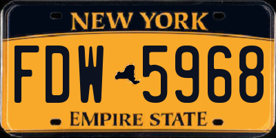 NY license plate FDW5968
