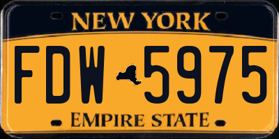 NY license plate FDW5975