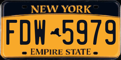 NY license plate FDW5979