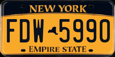 NY license plate FDW5990