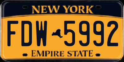 NY license plate FDW5992