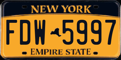 NY license plate FDW5997