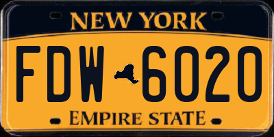 NY license plate FDW6020