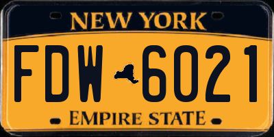 NY license plate FDW6021