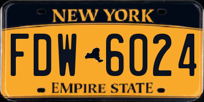 NY license plate FDW6024