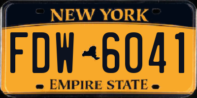 NY license plate FDW6041