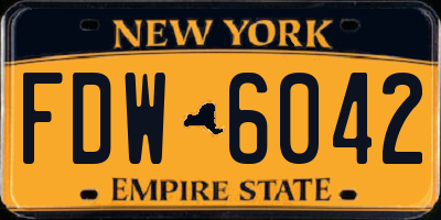 NY license plate FDW6042