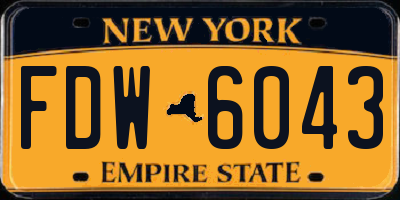 NY license plate FDW6043