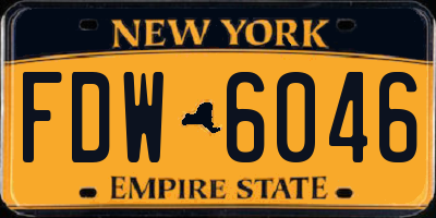 NY license plate FDW6046