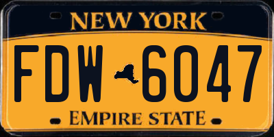NY license plate FDW6047