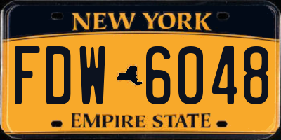 NY license plate FDW6048