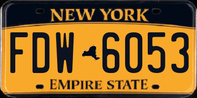 NY license plate FDW6053