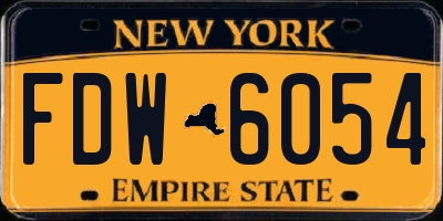 NY license plate FDW6054