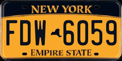 NY license plate FDW6059