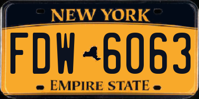 NY license plate FDW6063