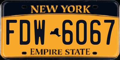 NY license plate FDW6067