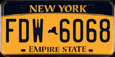 NY license plate FDW6068