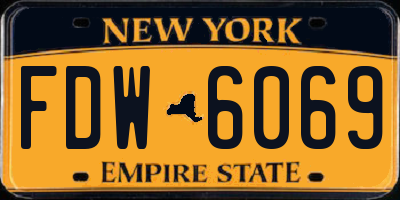 NY license plate FDW6069
