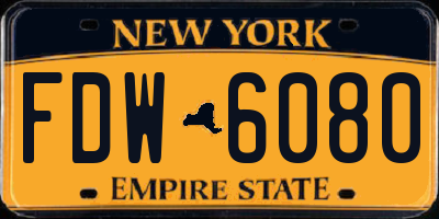 NY license plate FDW6080