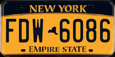 NY license plate FDW6086