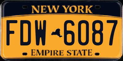 NY license plate FDW6087