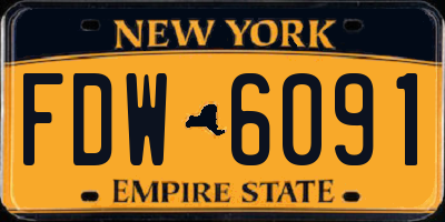 NY license plate FDW6091