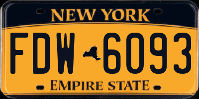 NY license plate FDW6093