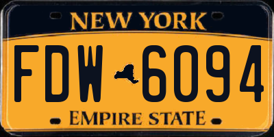 NY license plate FDW6094