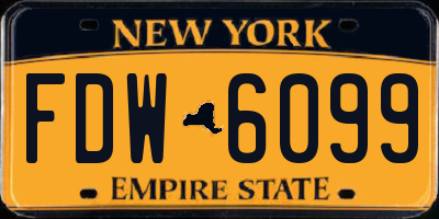 NY license plate FDW6099