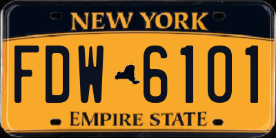 NY license plate FDW6101