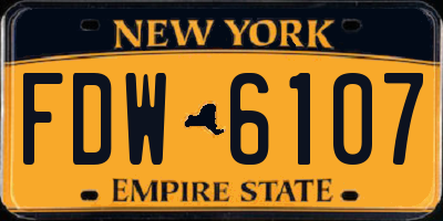 NY license plate FDW6107