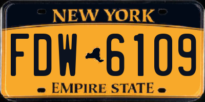NY license plate FDW6109