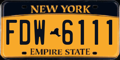 NY license plate FDW6111