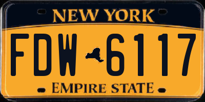 NY license plate FDW6117
