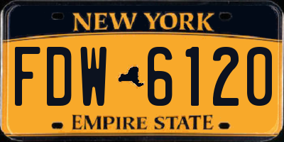 NY license plate FDW6120