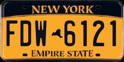 NY license plate FDW6121