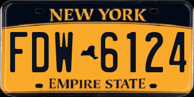 NY license plate FDW6124