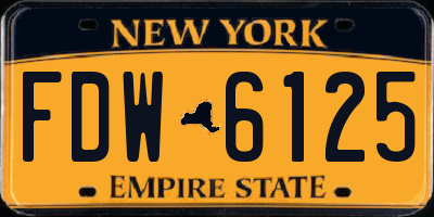 NY license plate FDW6125