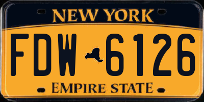 NY license plate FDW6126