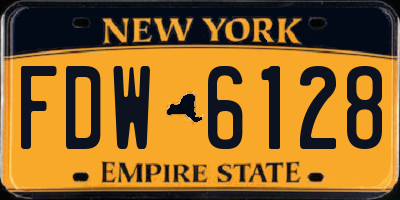 NY license plate FDW6128