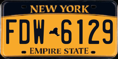 NY license plate FDW6129