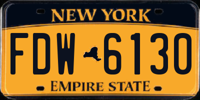 NY license plate FDW6130