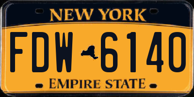 NY license plate FDW6140