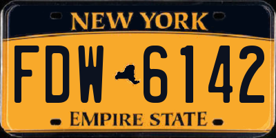 NY license plate FDW6142