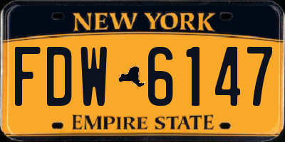NY license plate FDW6147